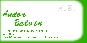 andor balvin business card